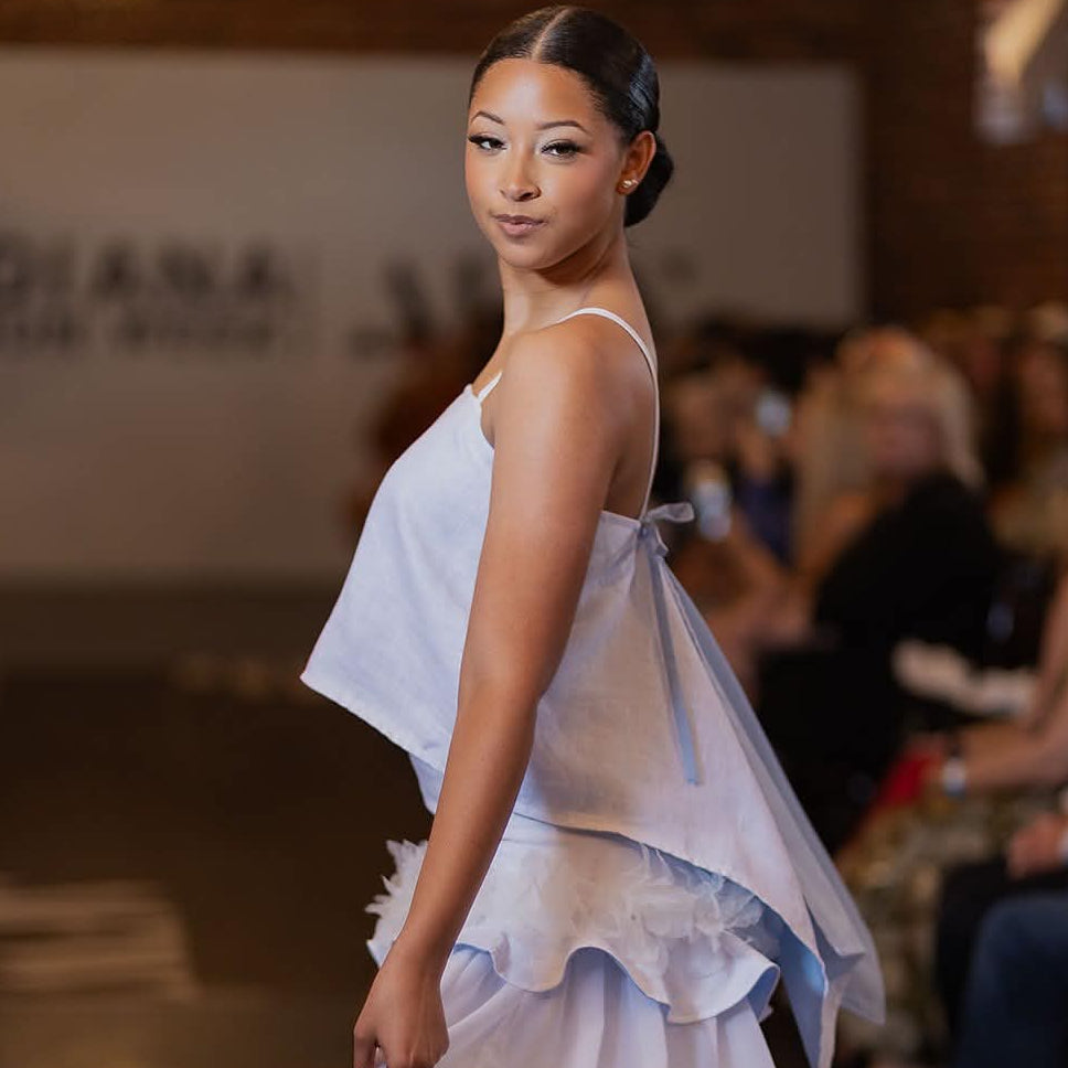 Something Blue - Love Birds Tie back Linen Top