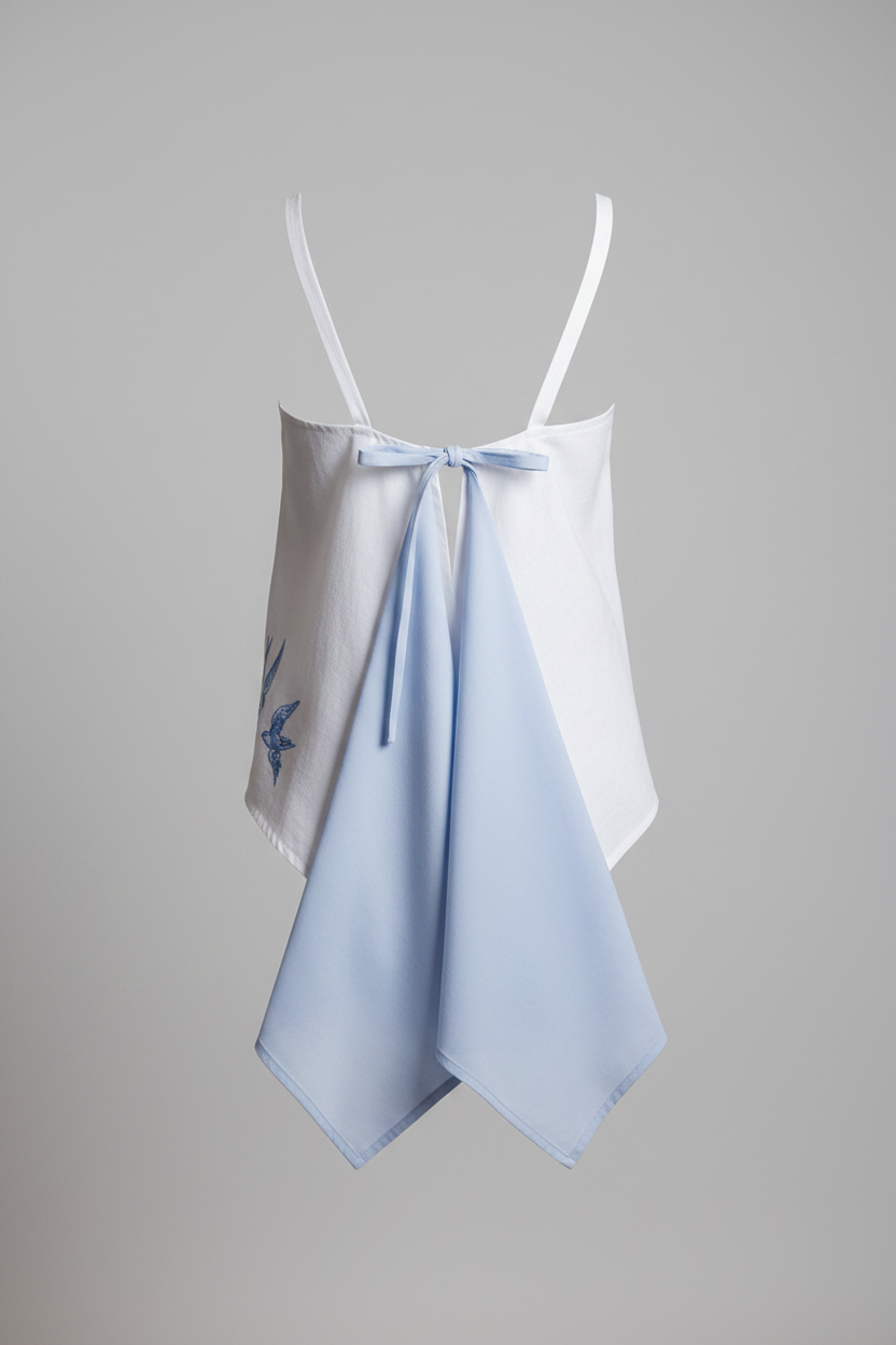 Something Blue - Love Birds Tie back Linen Top